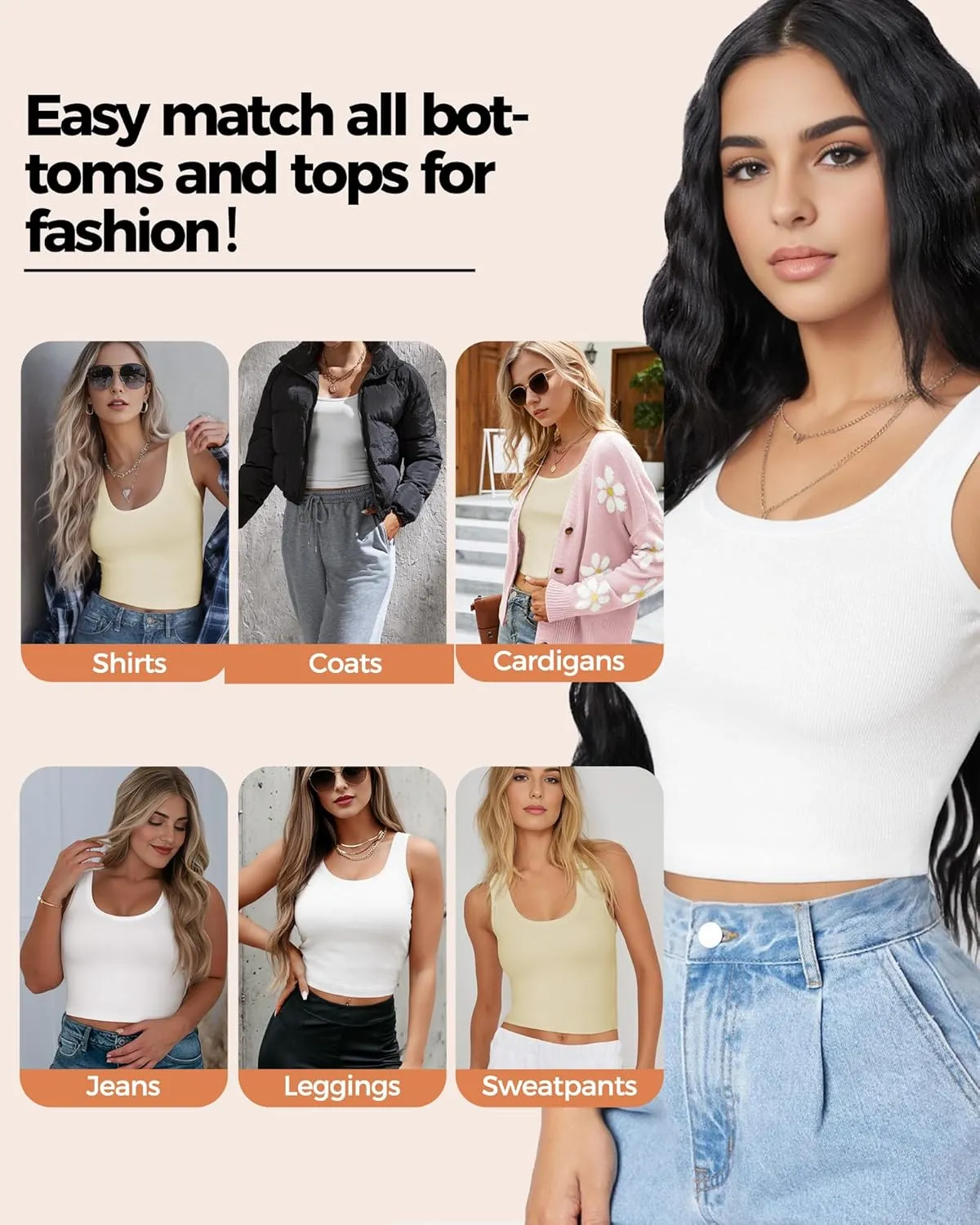 2-3Pcs Tank Tops for Women, U Neck Sleeveless Crop Tops, Basic Cropped Racerback Going Out Tops Athletic Sports Shirts