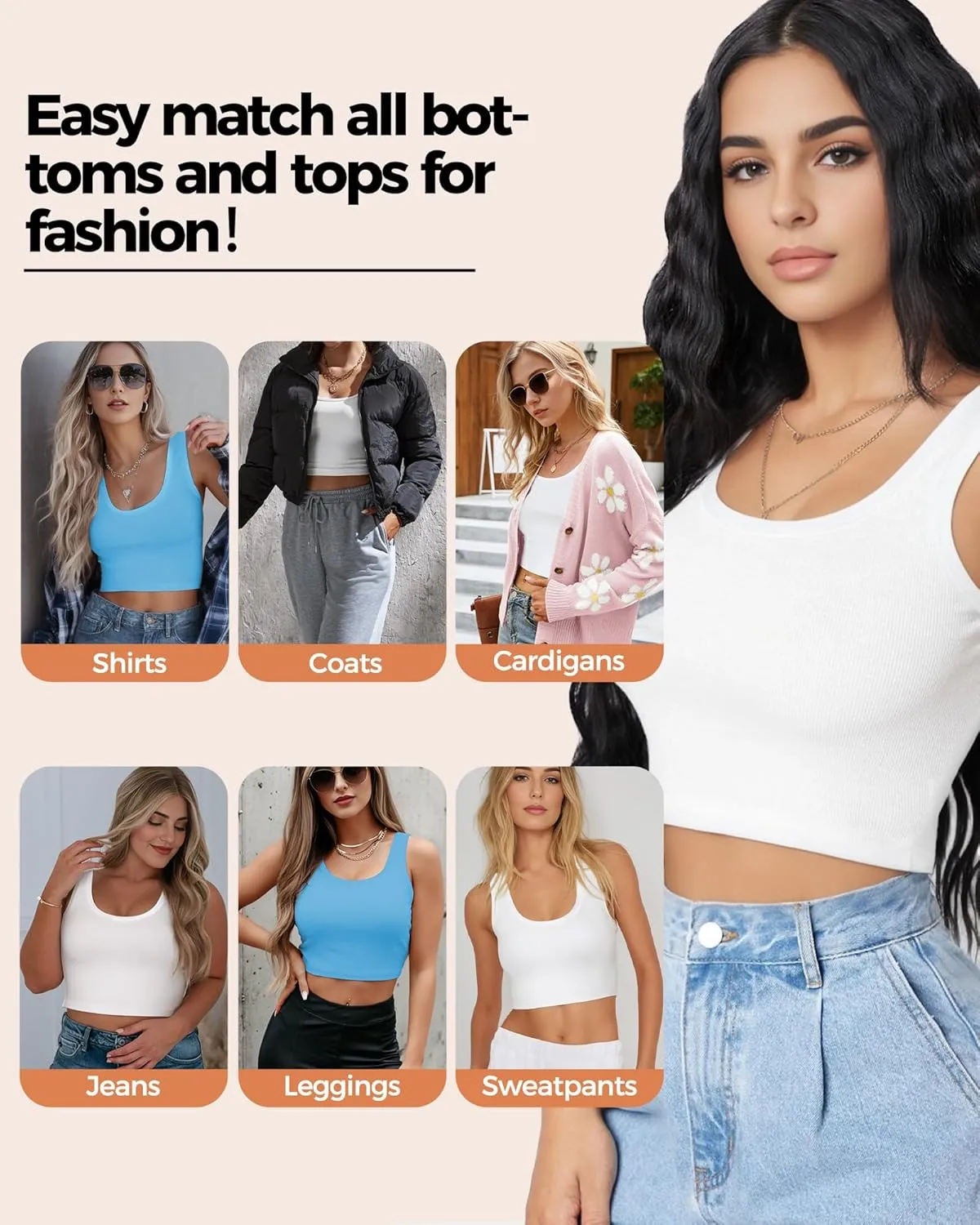 2-3Pcs Tank Tops for Women, U Neck Sleeveless Crop Tops, Basic Cropped Racerback Going Out Tops Athletic Sports Shirts