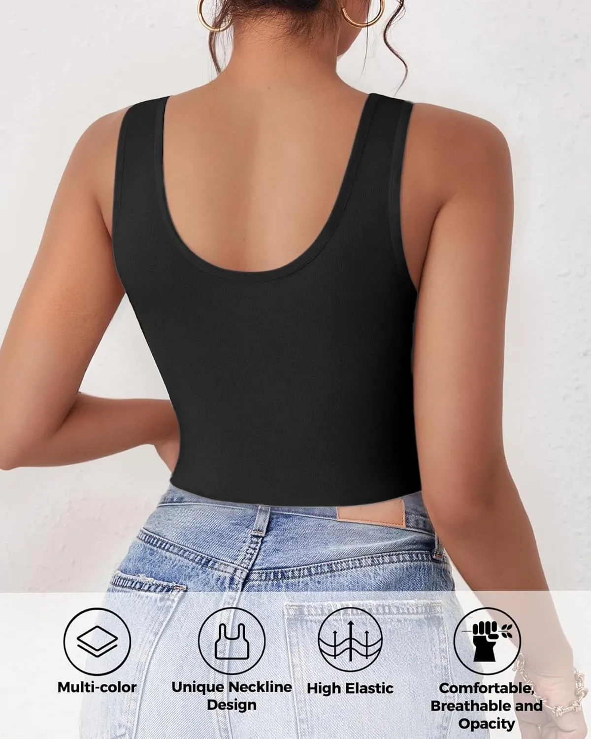 2-3Pcs Tank Tops for Women, U Neck Sleeveless Crop Tops, Basic Cropped Racerback Going Out Tops Athletic Sports Shirts