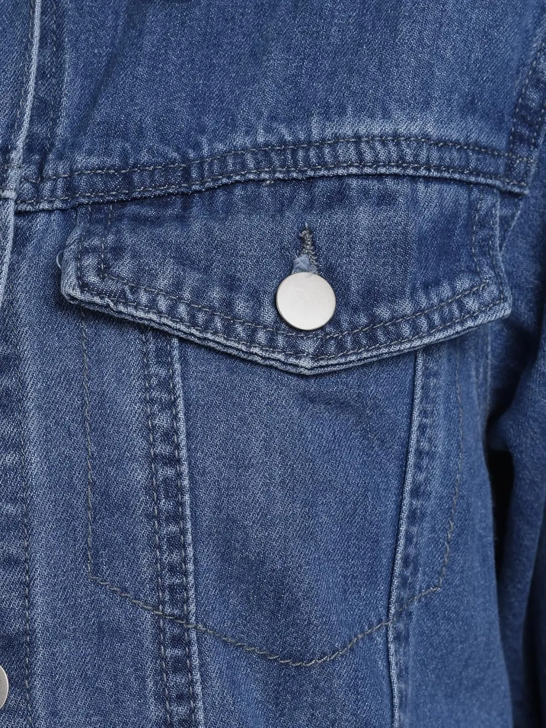 Allegra K Long Denim Jacket for Women's Oversized Long Sleeve Pocket Jean Jacket