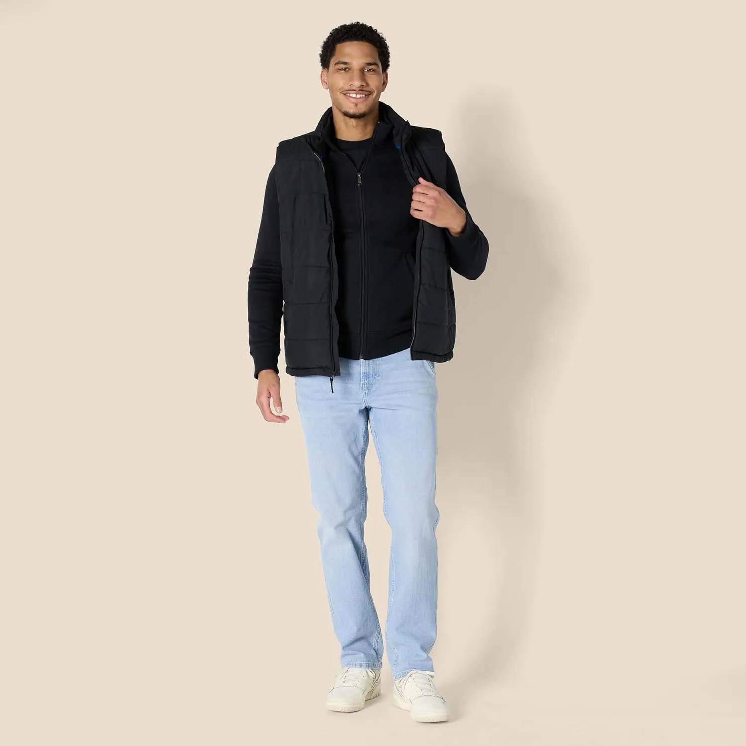 Amazon Essentials Men's Sweatshirt, Mock Neck, Fleece Zip Up