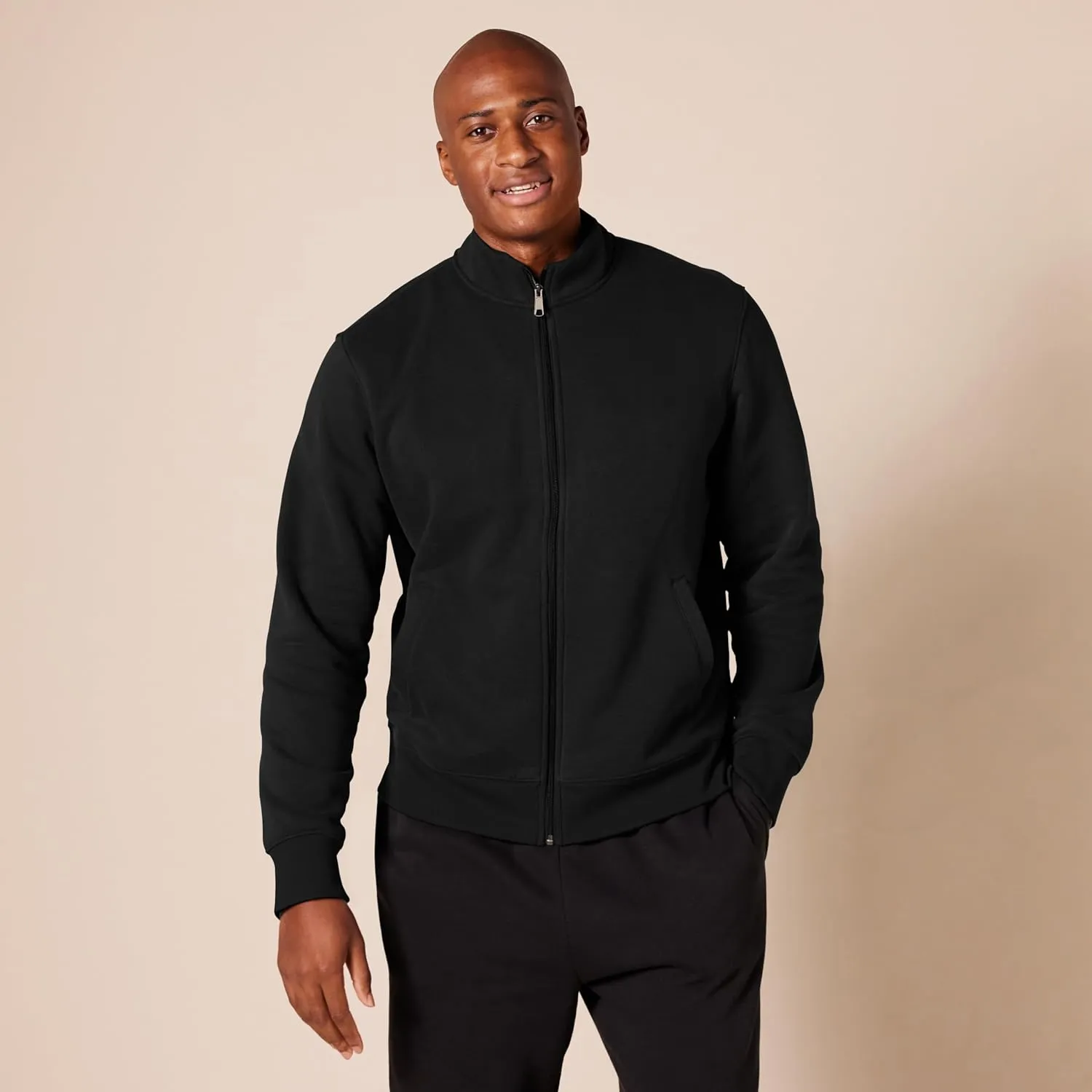 Amazon Essentials Men's Sweatshirt, Mock Neck, Fleece Zip Up