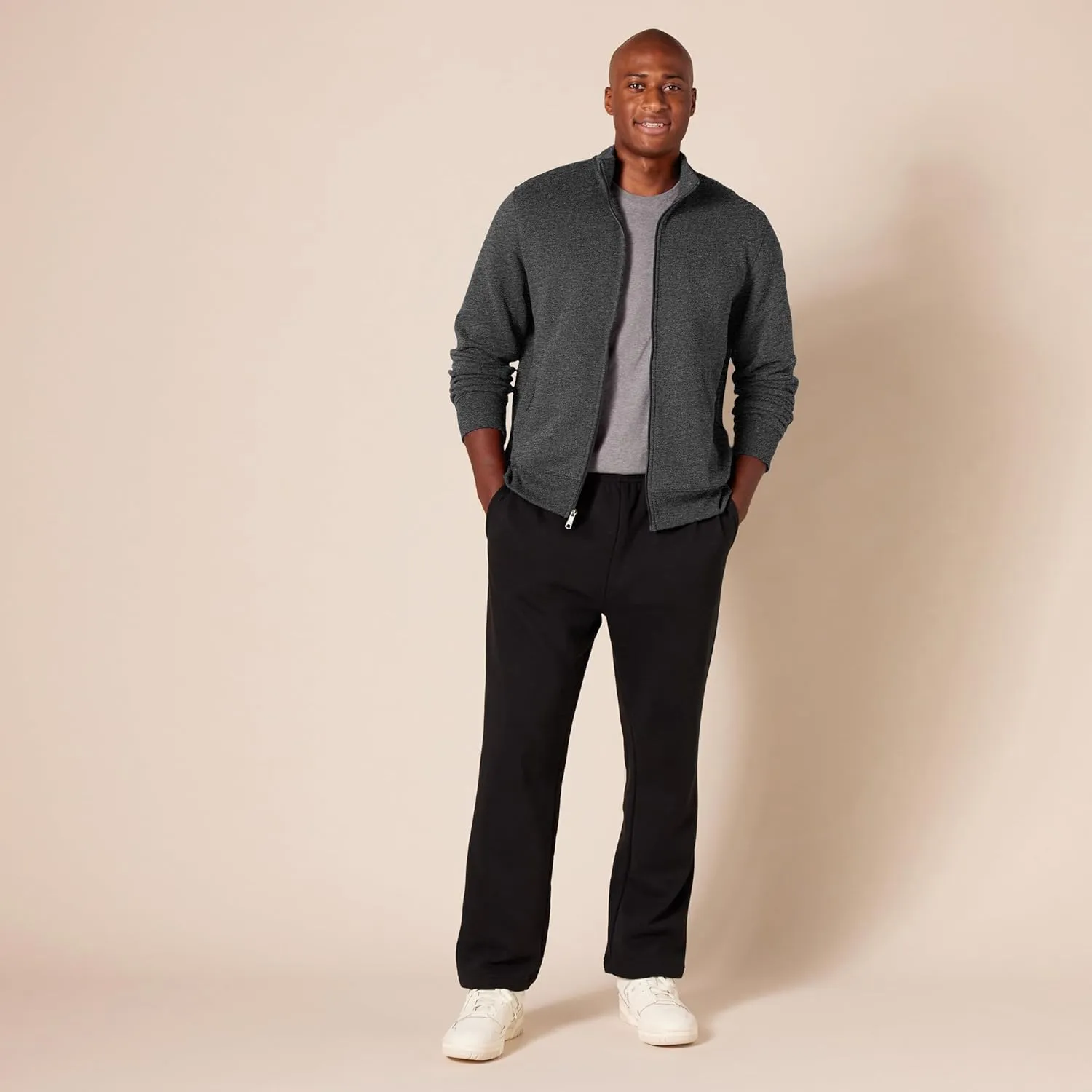 Amazon Essentials Men's Sweatshirt, Mock Neck, Fleece Zip Up