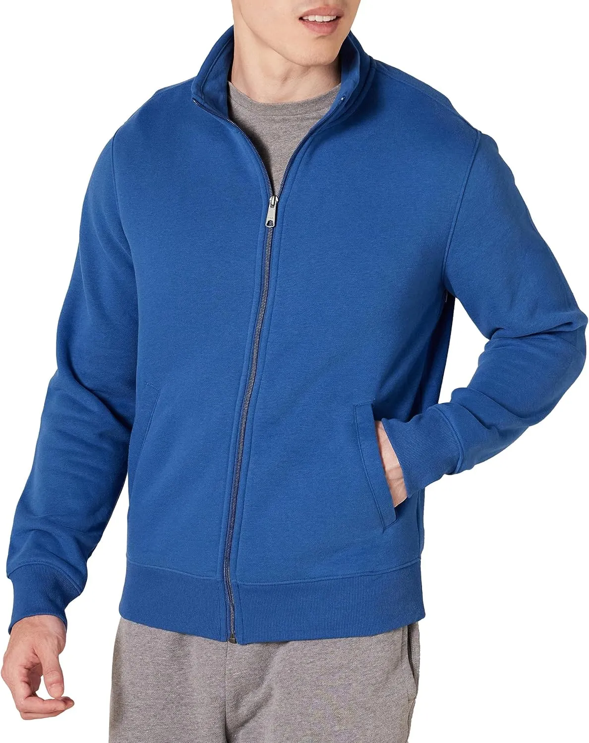 Amazon Essentials Men's Sweatshirt, Mock Neck, Fleece Zip Up