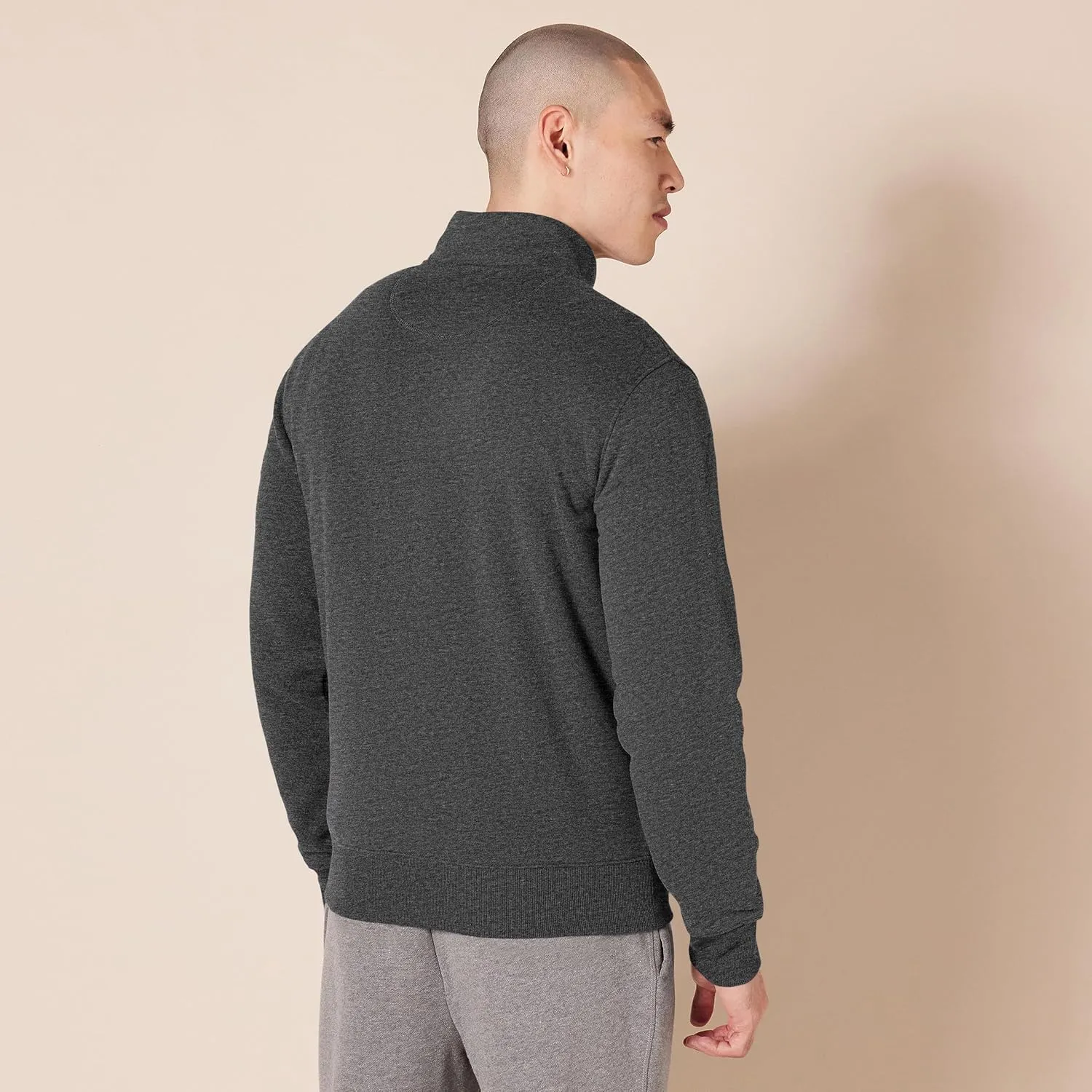 Amazon Essentials Men's Sweatshirt, Mock Neck, Fleece Zip Up