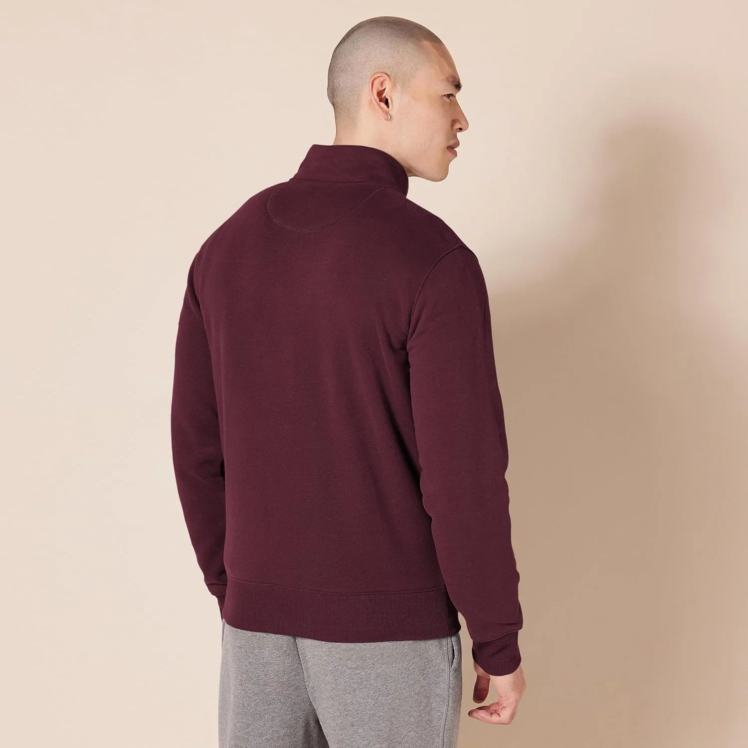 Amazon Essentials Men's Sweatshirt, Mock Neck, Fleece Zip Up