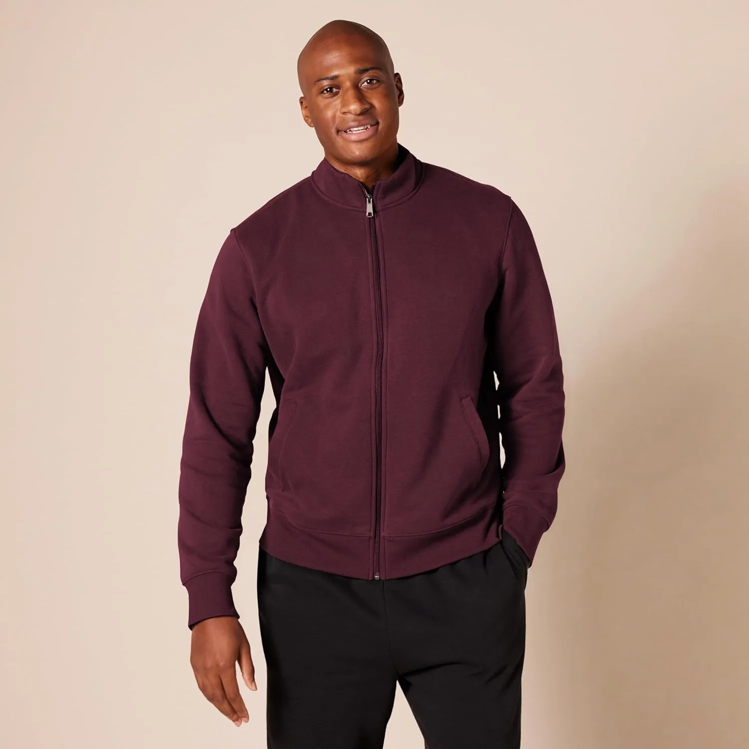 Amazon Essentials Men's Sweatshirt, Mock Neck, Fleece Zip Up