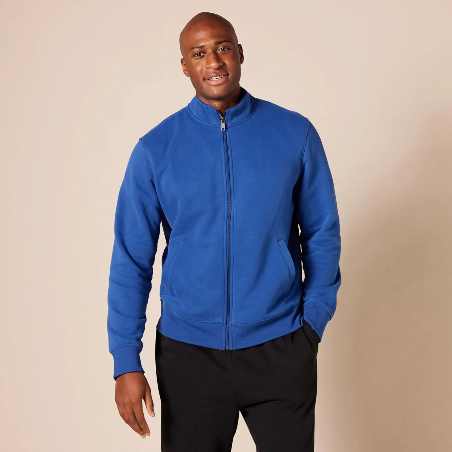 Amazon Essentials Men's Sweatshirt, Mock Neck, Fleece Zip Up