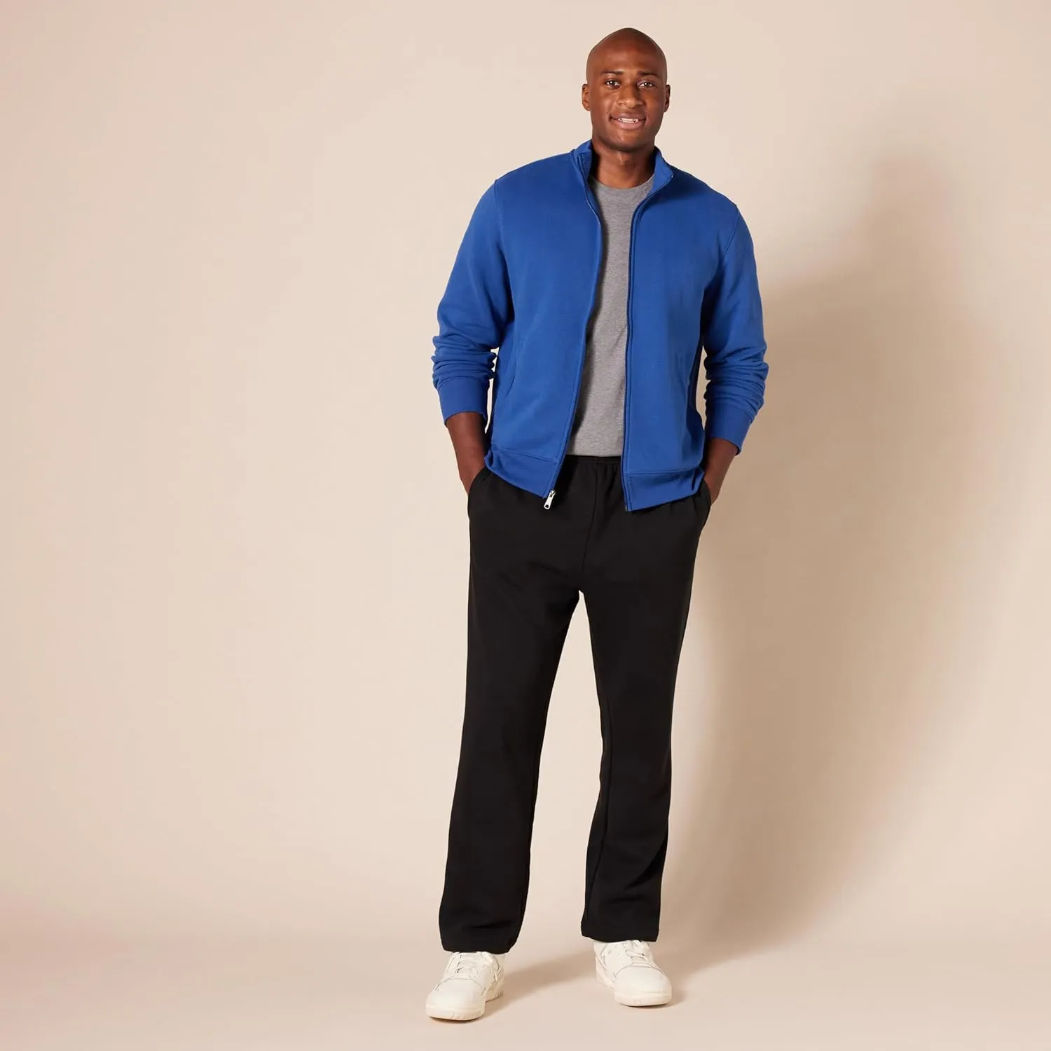 Amazon Essentials Men's Sweatshirt, Mock Neck, Fleece Zip Up