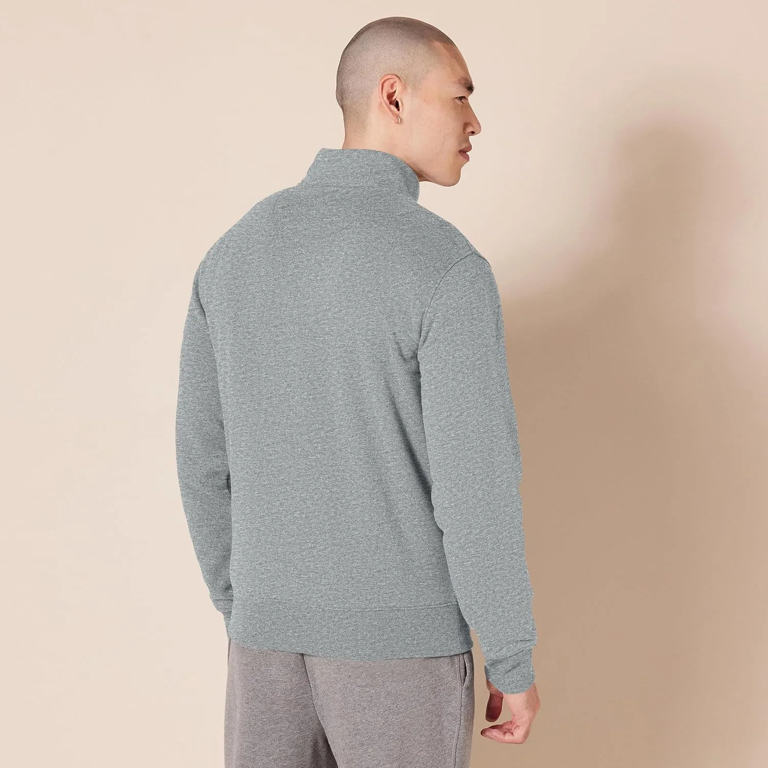Amazon Essentials Men's Sweatshirt, Mock Neck, Fleece Zip Up