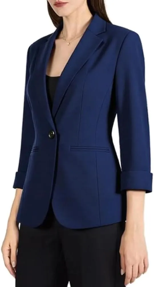 Beninos Womens 3/4 Sleeve Lightweight Office Work Suit Jacket Blazer