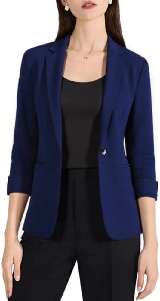 Beninos Womens 3/4 Sleeve Lightweight Office Work Suit Jacket Blazer