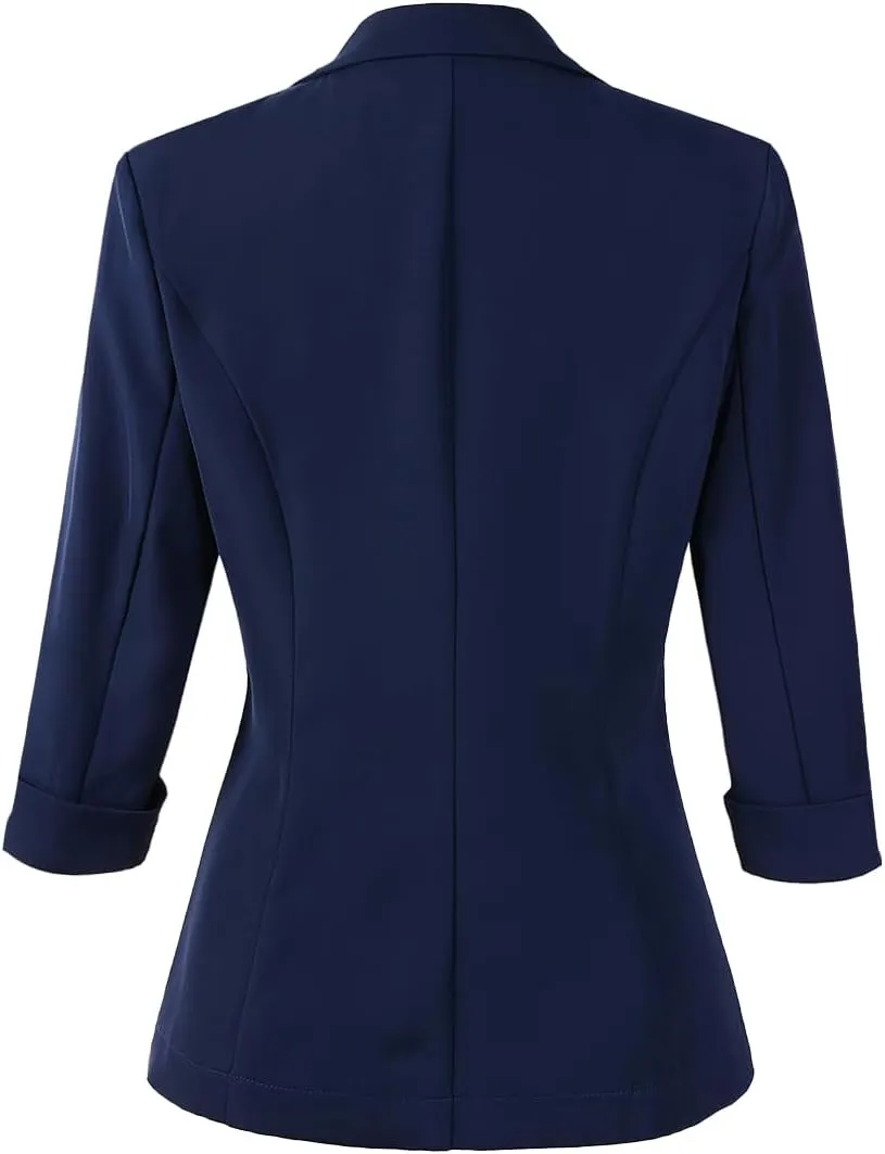 Beninos Womens 3/4 Sleeve Lightweight Office Work Suit Jacket Blazer