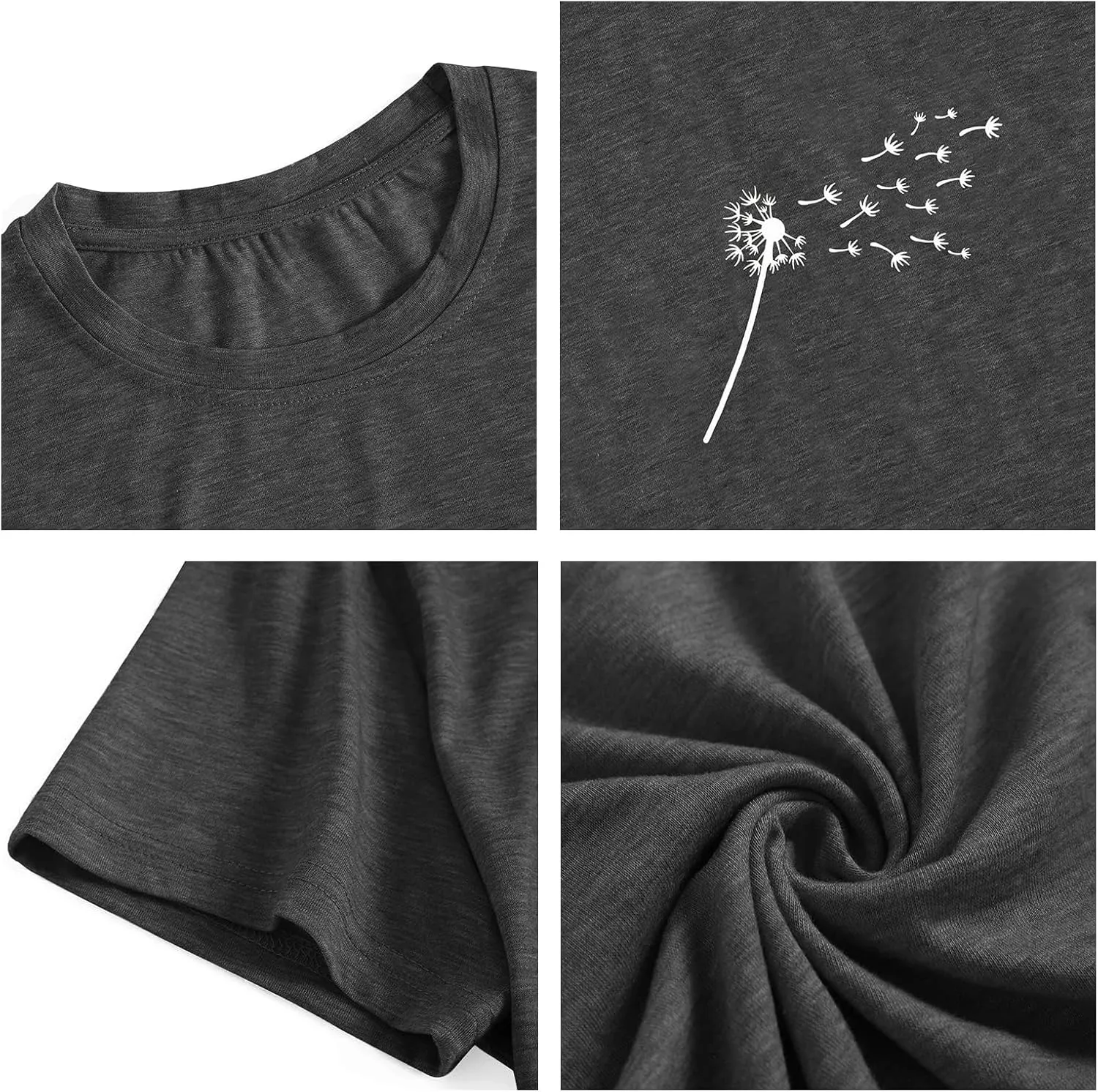 Binshre Plus Size Tops for Women Cute Graphic Tees Loose Fit Flower Printing Short Sleeve Crew Neck T Shirts