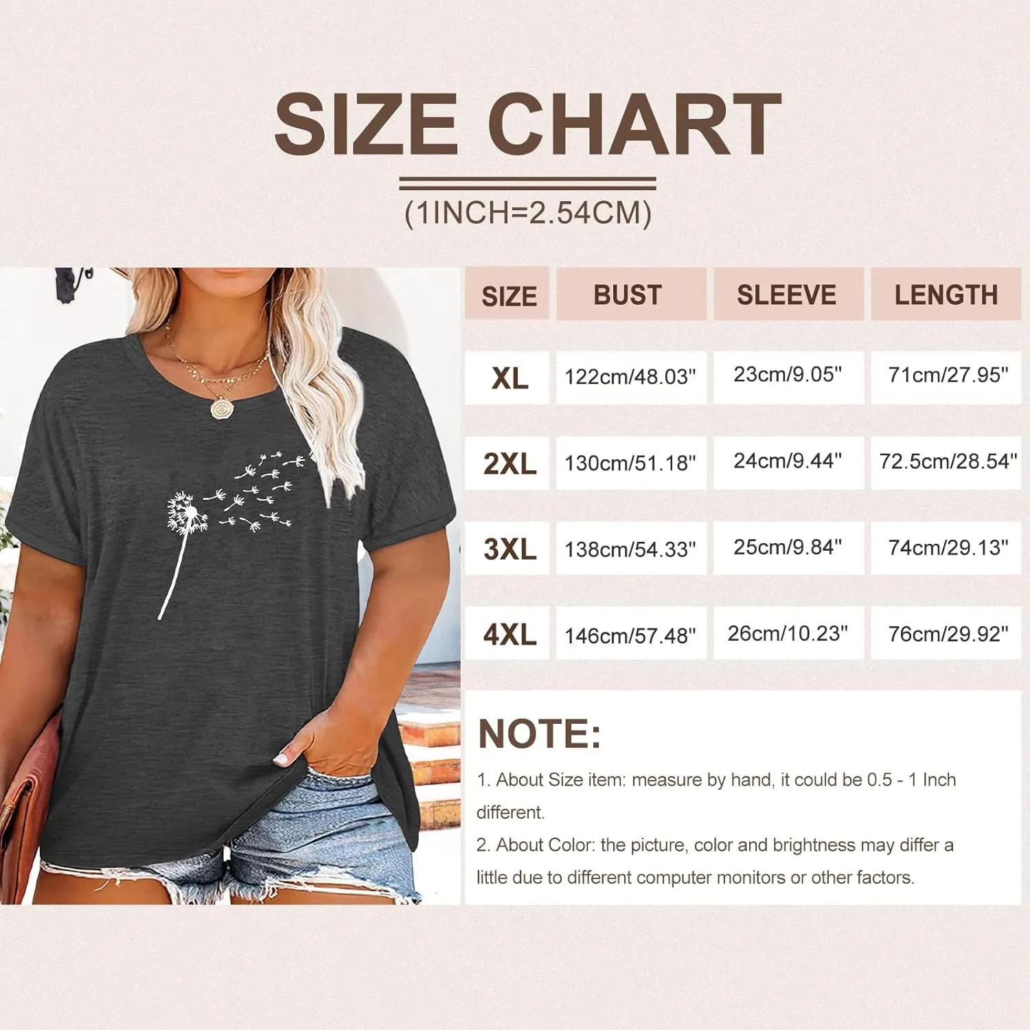 Binshre Plus Size Tops for Women Cute Graphic Tees Loose Fit Flower Printing Short Sleeve Crew Neck T Shirts