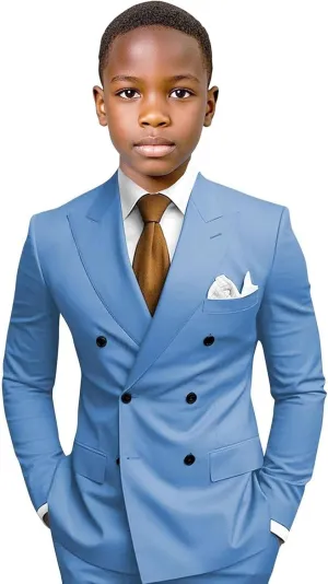 Boys Suit for Wedding 3 Piece Formal Slim Fit Suits Double Breasted Suits for Kids Tuxedo Set Prom Party Homecoming