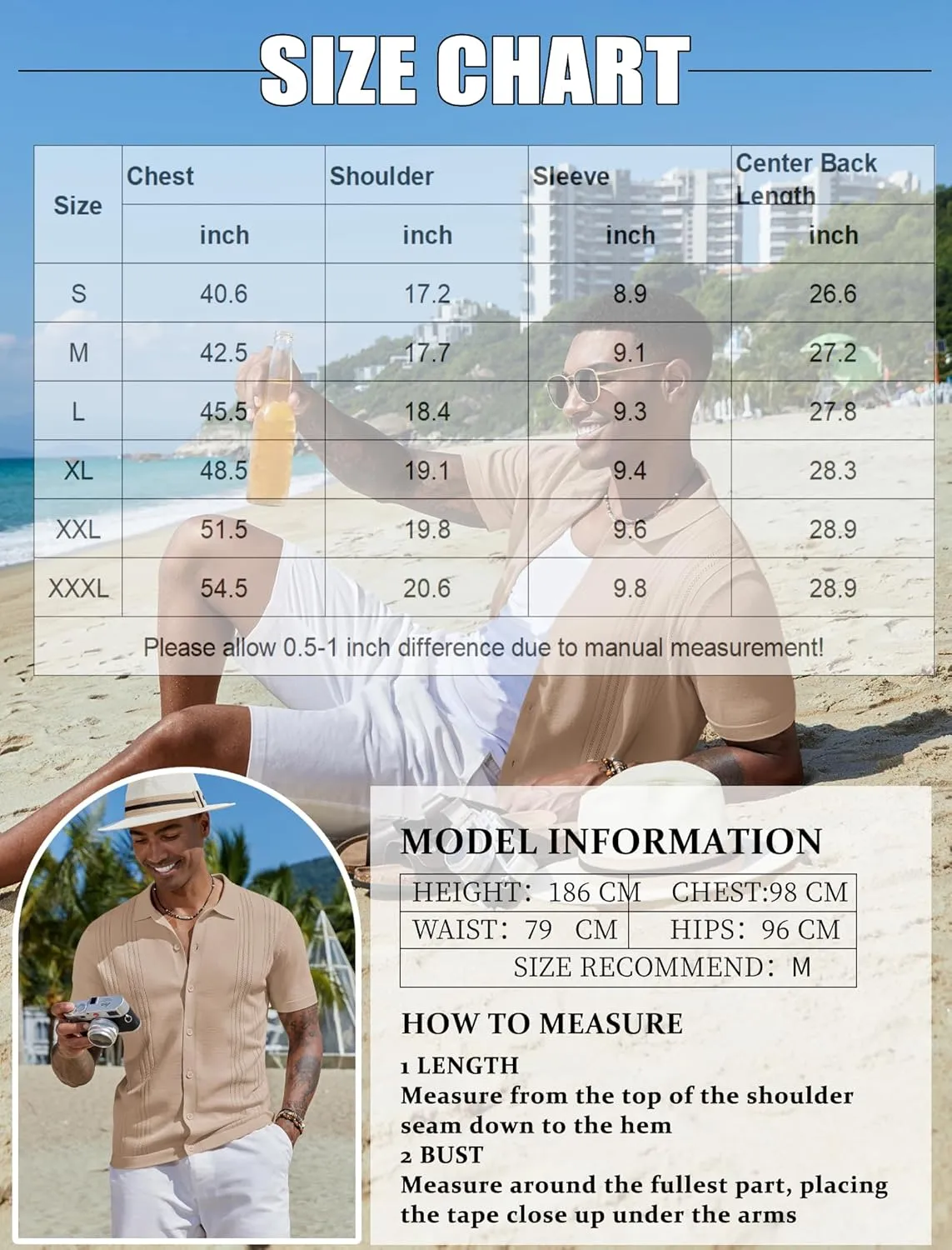 COOFANDY Men's Knit Button Down Shirt Short Sleeve Cuban Guayabera Shirts Casual Textured Polo Summer Tops