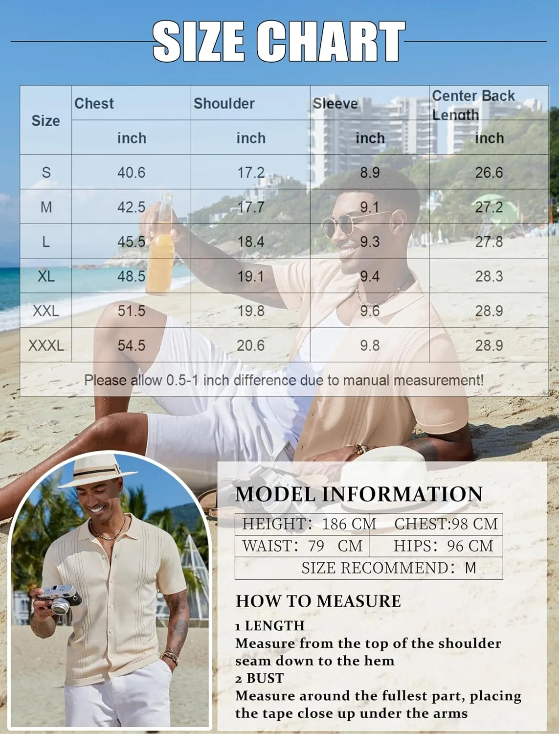 COOFANDY Men's Knit Button Down Shirt Short Sleeve Cuban Guayabera Shirts Casual Textured Polo Summer Tops