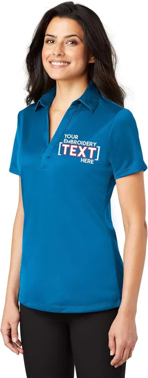 Custom Embroidered Shirts for Women - Add Your Text - Personalized Embroidery Polyester Polos