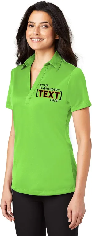 Custom Embroidered Shirts for Women - Add Your Text - Personalized Embroidery Polyester Polos