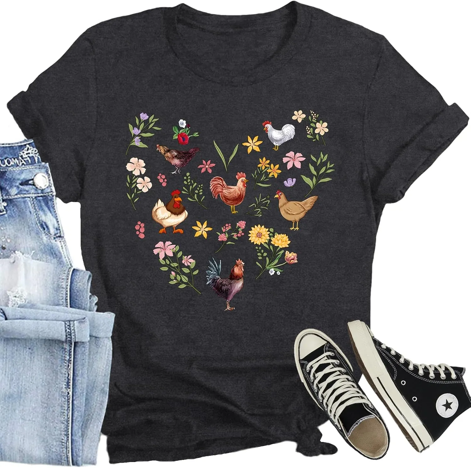 Dandelion Shirt for Women Casual Summer Short Sleeve Flower Tee Tops Inspirational Kindness T-Shirt