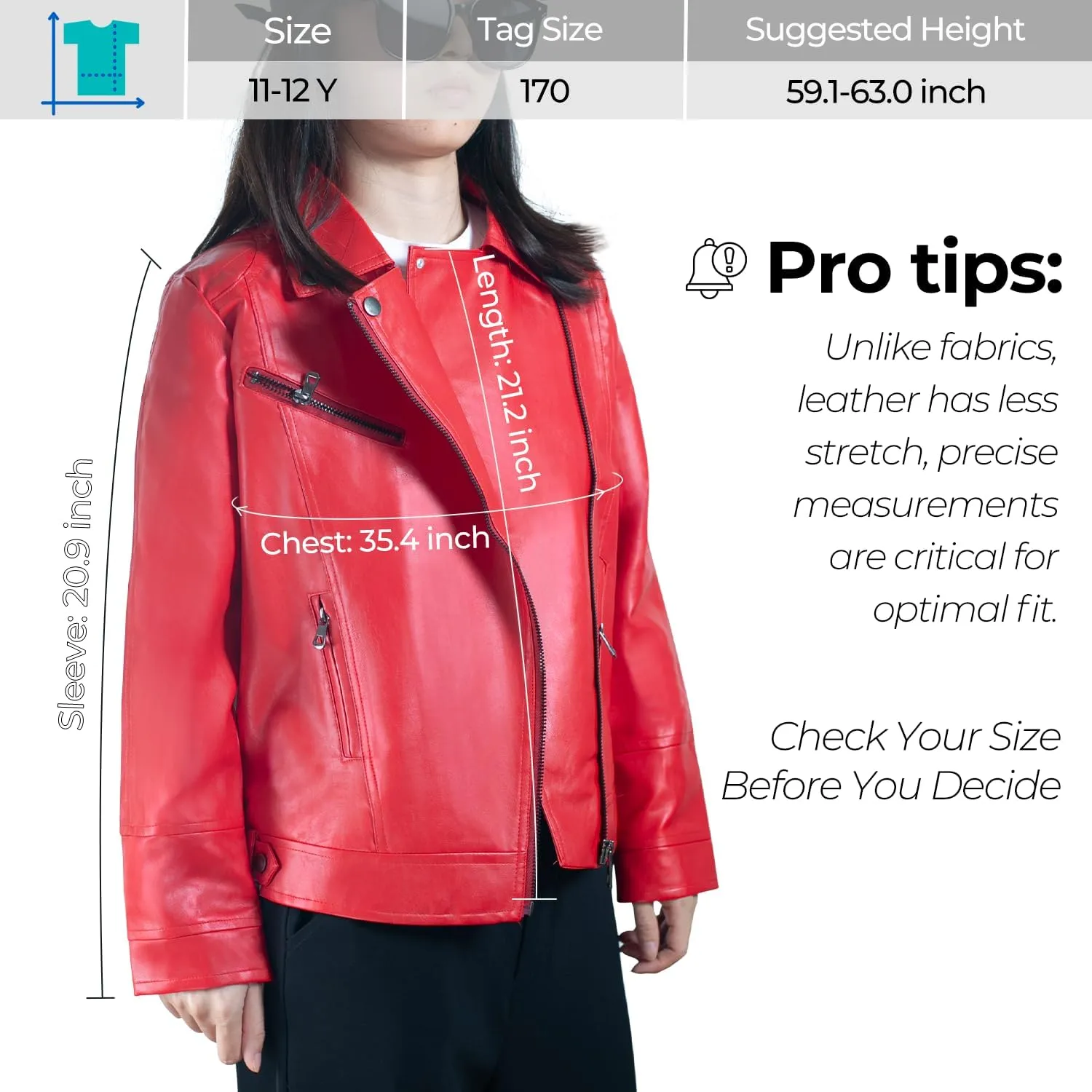 Elife Girls Fashion PU Leather Motorcycle Jacket Children's Outerwear Slim Coat 2-12 Years