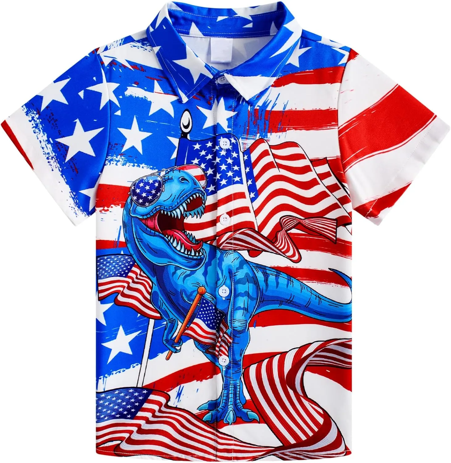 Enlifety Boys Girls Hawaii Shirt Cool Summer Casual Blouse Short Sleeve Button Down Tops Size 2-10T