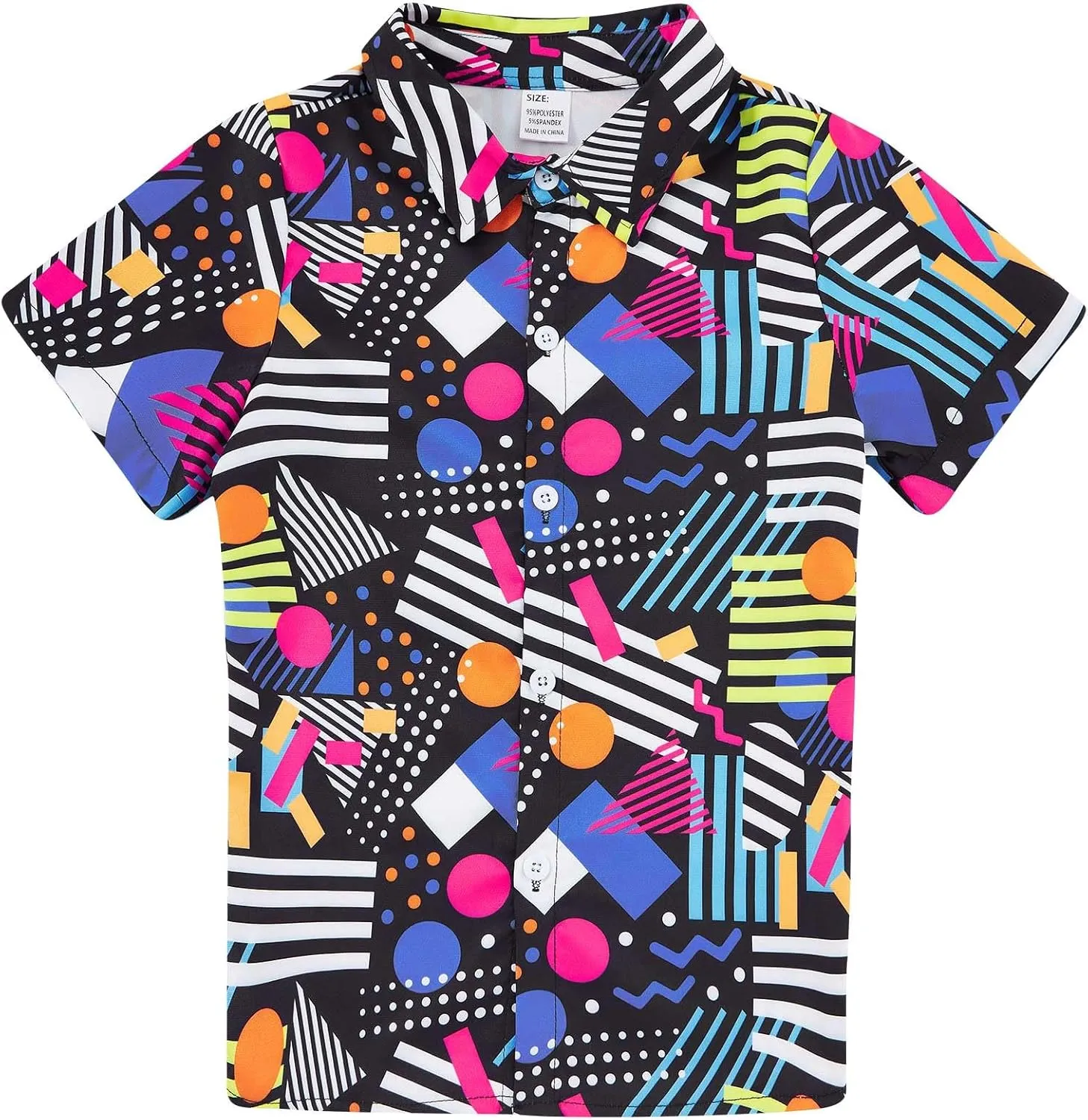 Enlifety Boys Girls Hawaii Shirt Cool Summer Casual Blouse Short Sleeve Button Down Tops Size 2-10T