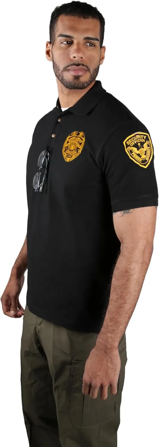 First Class Black Poly Cotton Security Polo Shirts