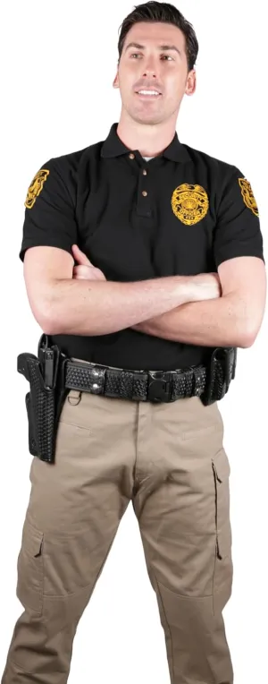 First Class Black Poly Cotton Security Polo Shirts