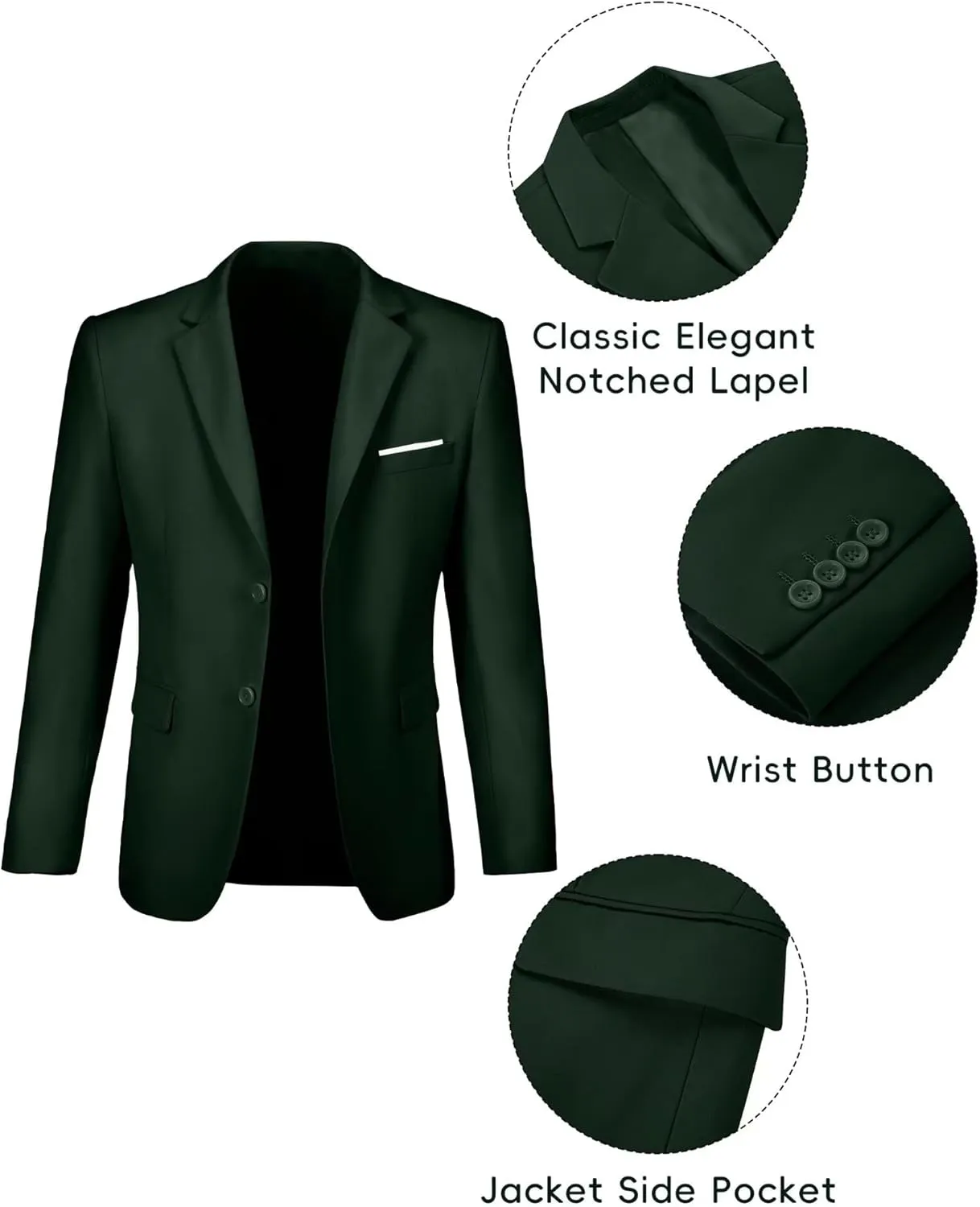 Fxzpiodi Mens Suit Slim Fit 2 Piece Suits,Two Button Solid Business Wedding Tuxedo Suit for Prom Suit Jacket and Pants