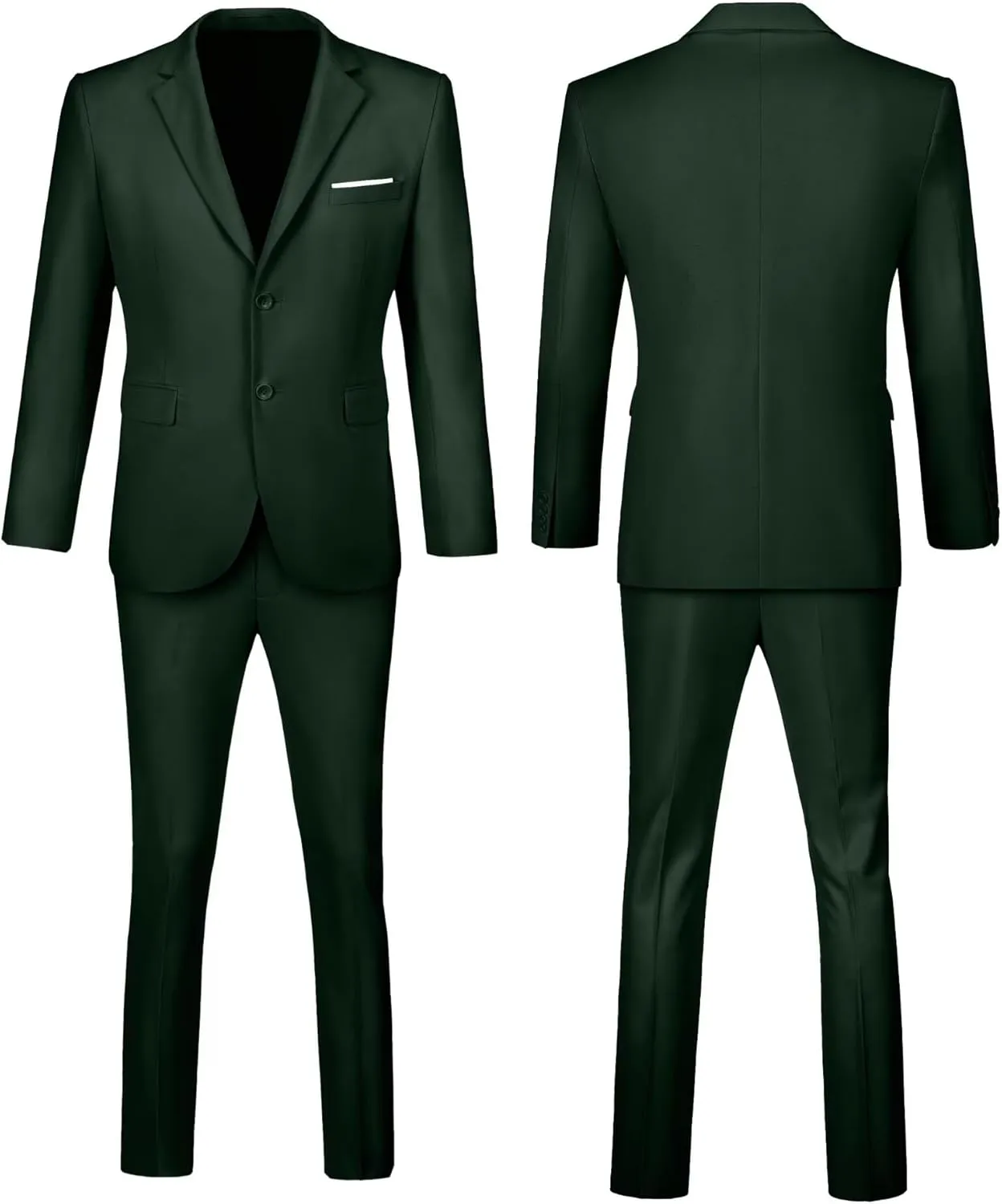 Fxzpiodi Mens Suit Slim Fit 2 Piece Suits,Two Button Solid Business Wedding Tuxedo Suit for Prom Suit Jacket and Pants