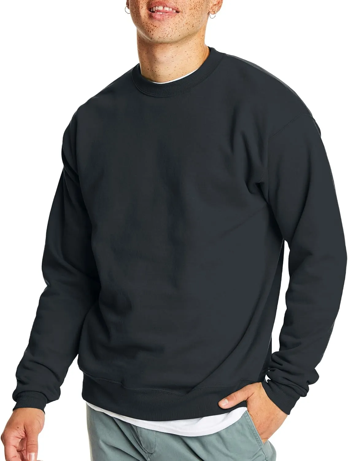 Hanes Men's EcoSmart Fleece, Pullover Crewneck Sweatshirt, 1 or 2 Pack