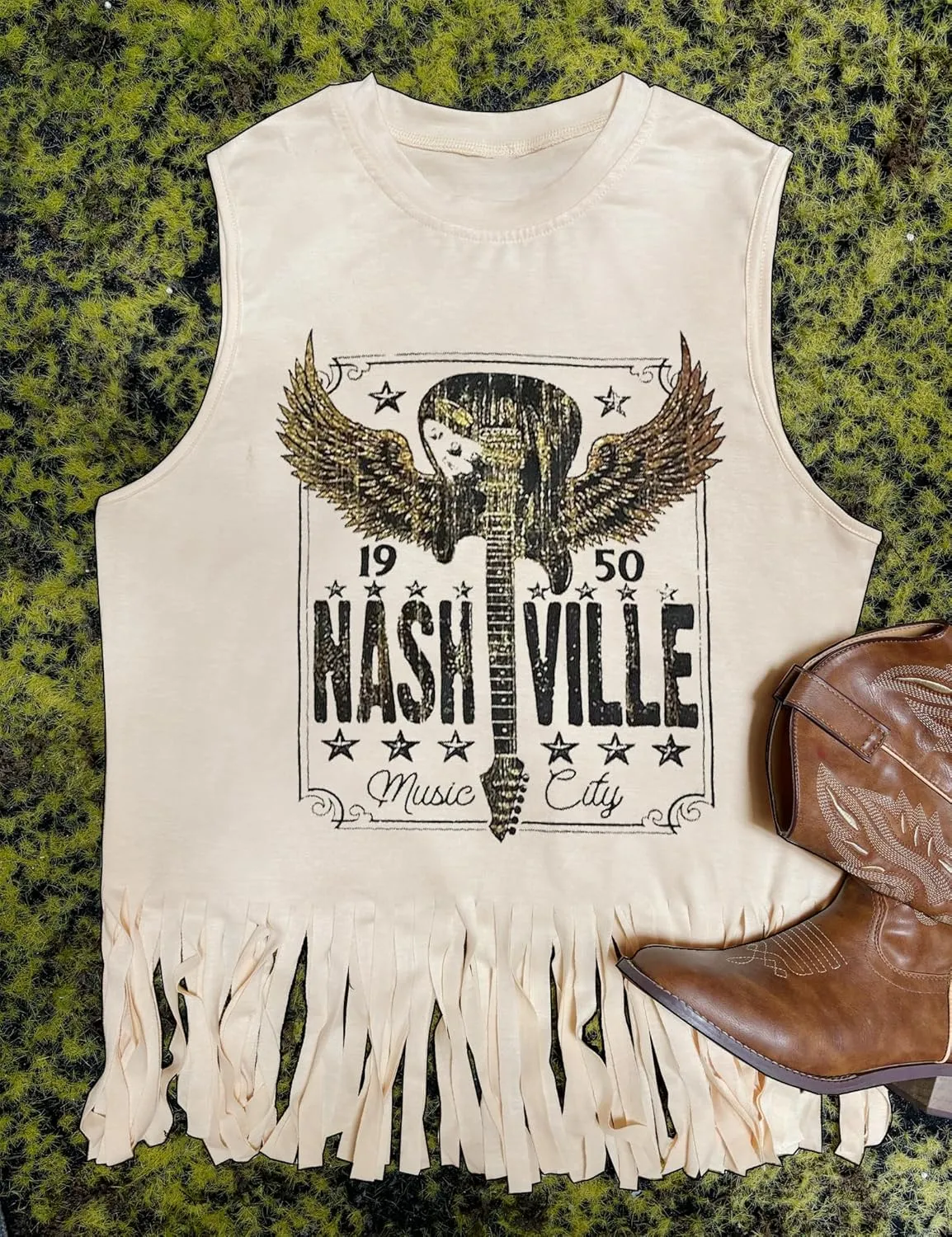 iliheyov Nashville Tank Top for Women Country Music Festival Graphic Print Sleeveless Nash Music Tank Tops