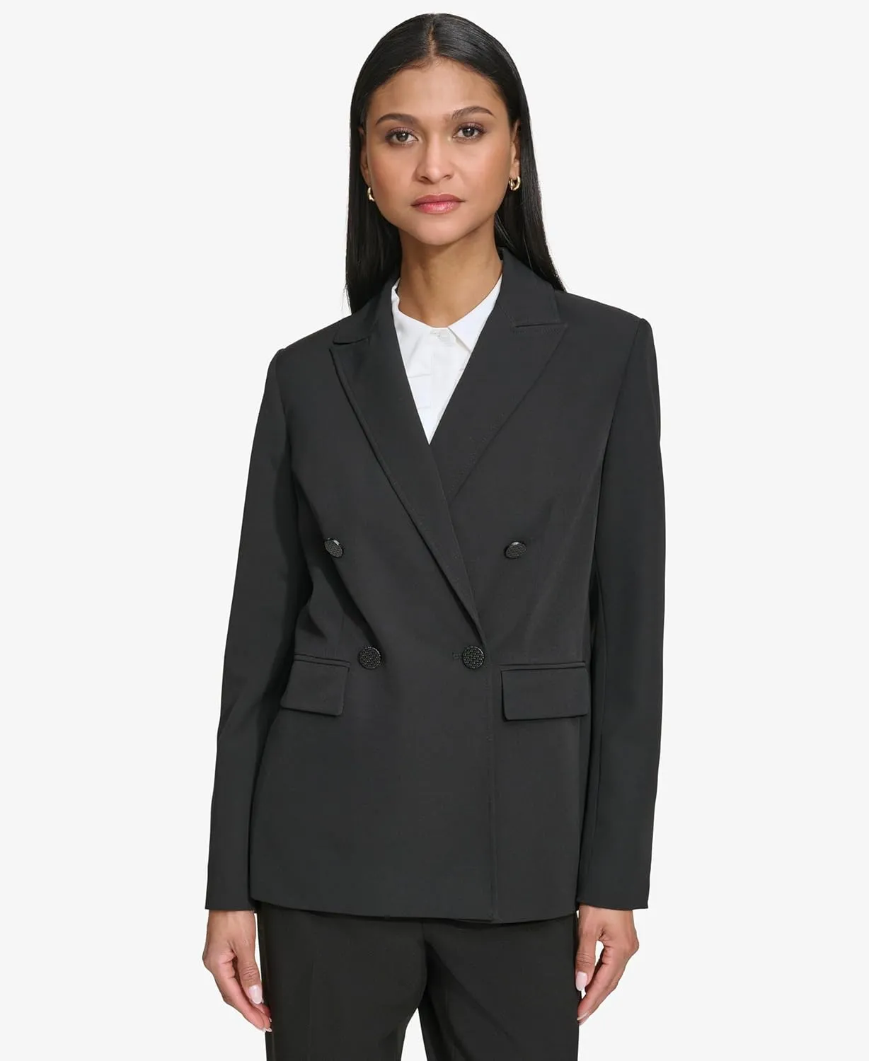 KARL LAGERFELD PARIS Women's Classic Double Breasted Suit Blazer