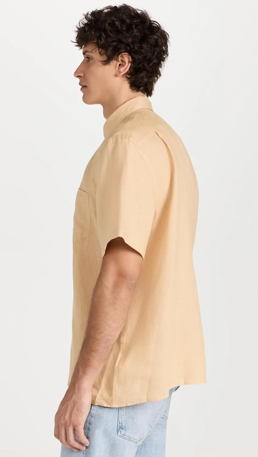 Lacoste Men's Regular Fit Linen Casual Button Down