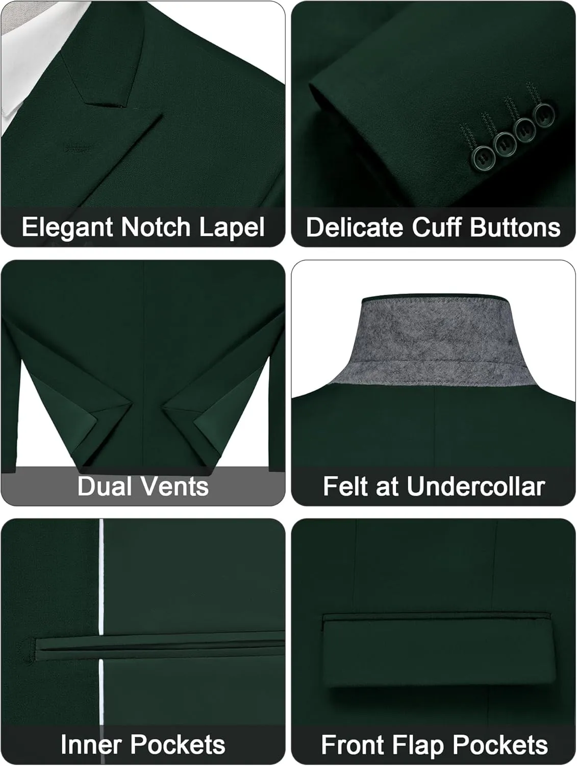 MAGE MALE Men's 2 Piece Suit Elegant Solid Double Breasted Slim Fit Tuxedo Suit with Blazer and Pants