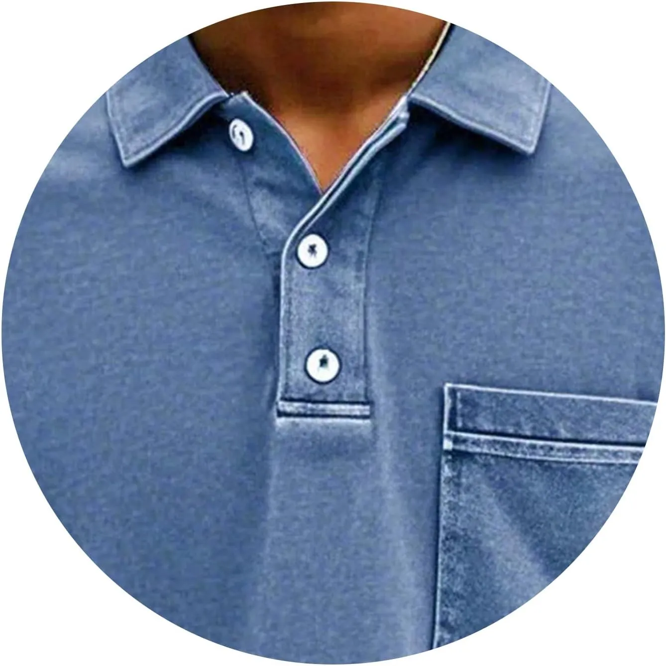 Men's Casual Polo Shirts Short Sleeve Distressed Washed Classic Collared T Shirt Golf Stylish Summer Tee with Pocket