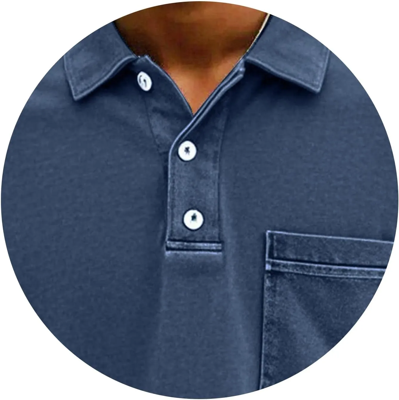 Men's Casual Polo Shirts Short Sleeve Distressed Washed Classic Collared T Shirt Golf Stylish Summer Tee with Pocket