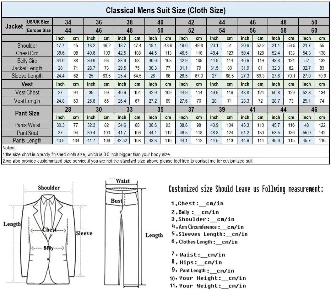 Men's Slim Fit 2 Pieces Suit Groom Tuxedos Double-Breasted Blazer Formal Business Suits