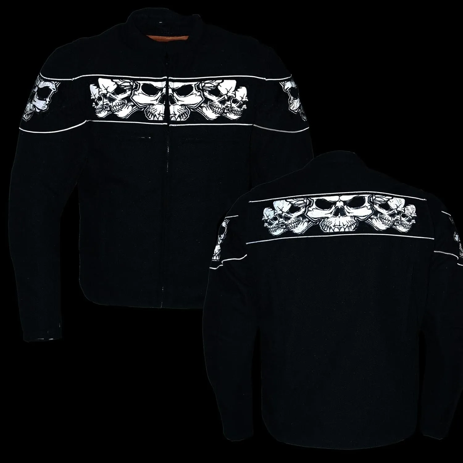 Milwaukee Leather mens Mpm1730 Black Textile Motorcycle Jacket for Men