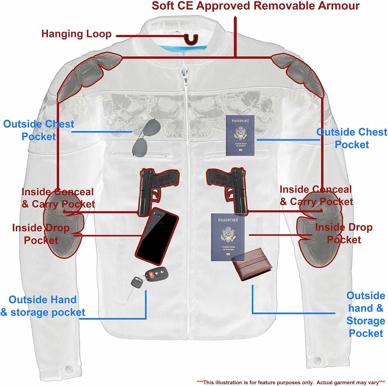 Milwaukee Leather mens Mpm1730 Black Textile Motorcycle Jacket for Men