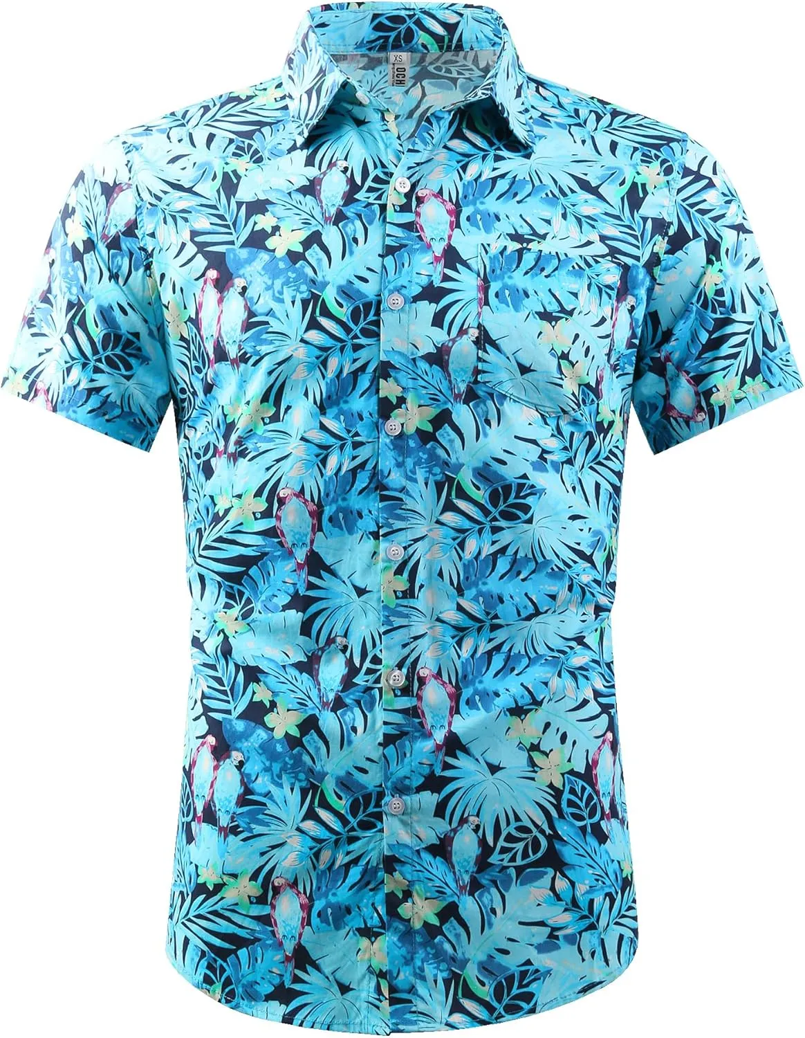 OCHENTA Hawaiian Shirt for Men Summer Casual Beach Short Sleeve Button Down Floral Shirts