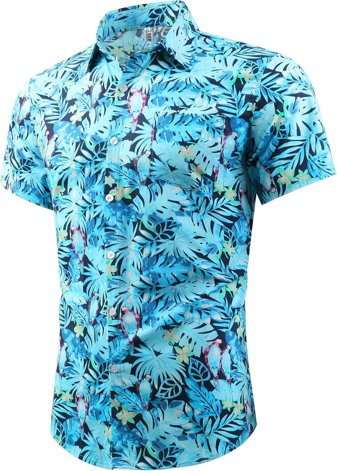 OCHENTA Hawaiian Shirt for Men Summer Casual Beach Short Sleeve Button Down Floral Shirts