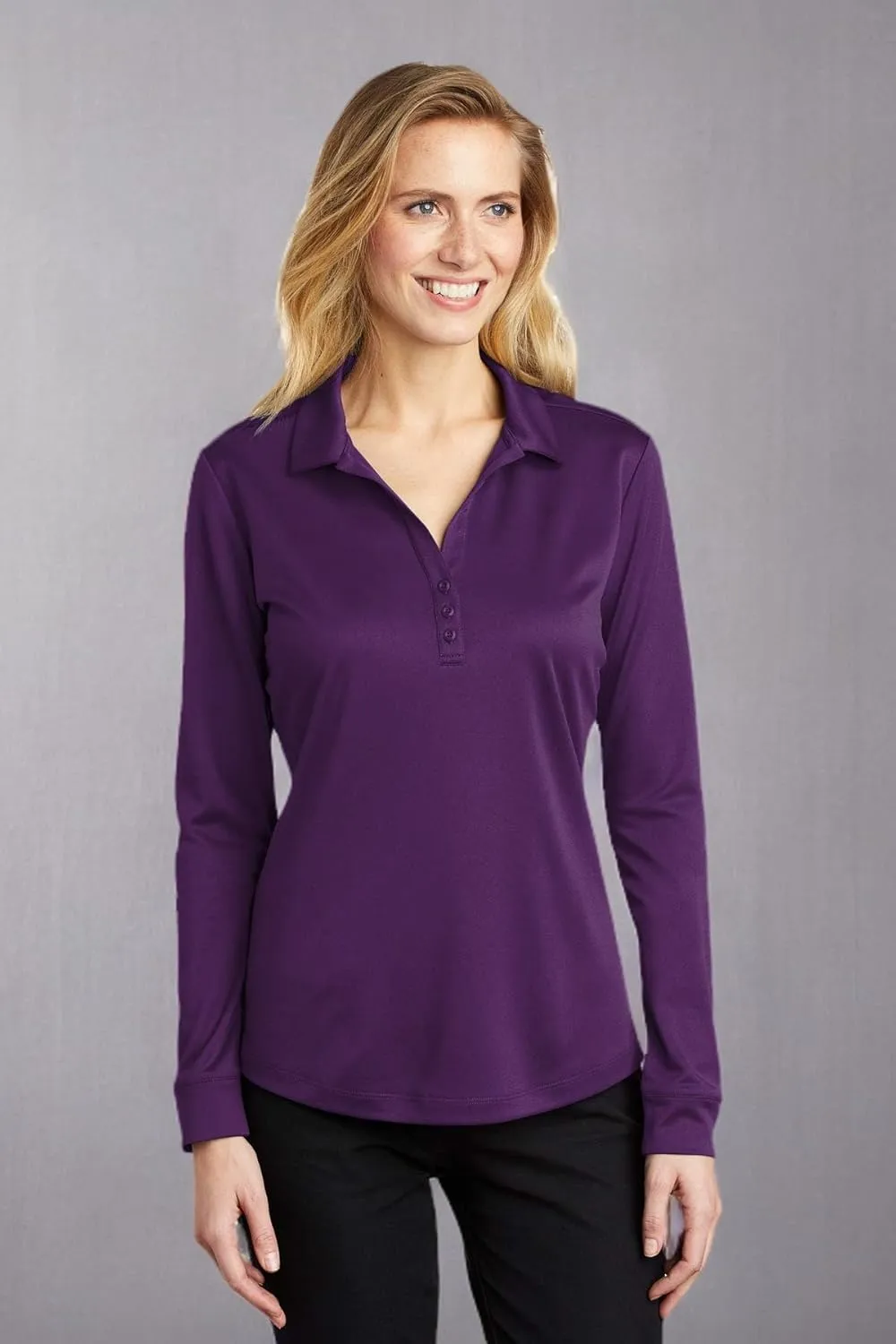 Port Authority Ladies Silk Touch Performance Long Sleeve Polo