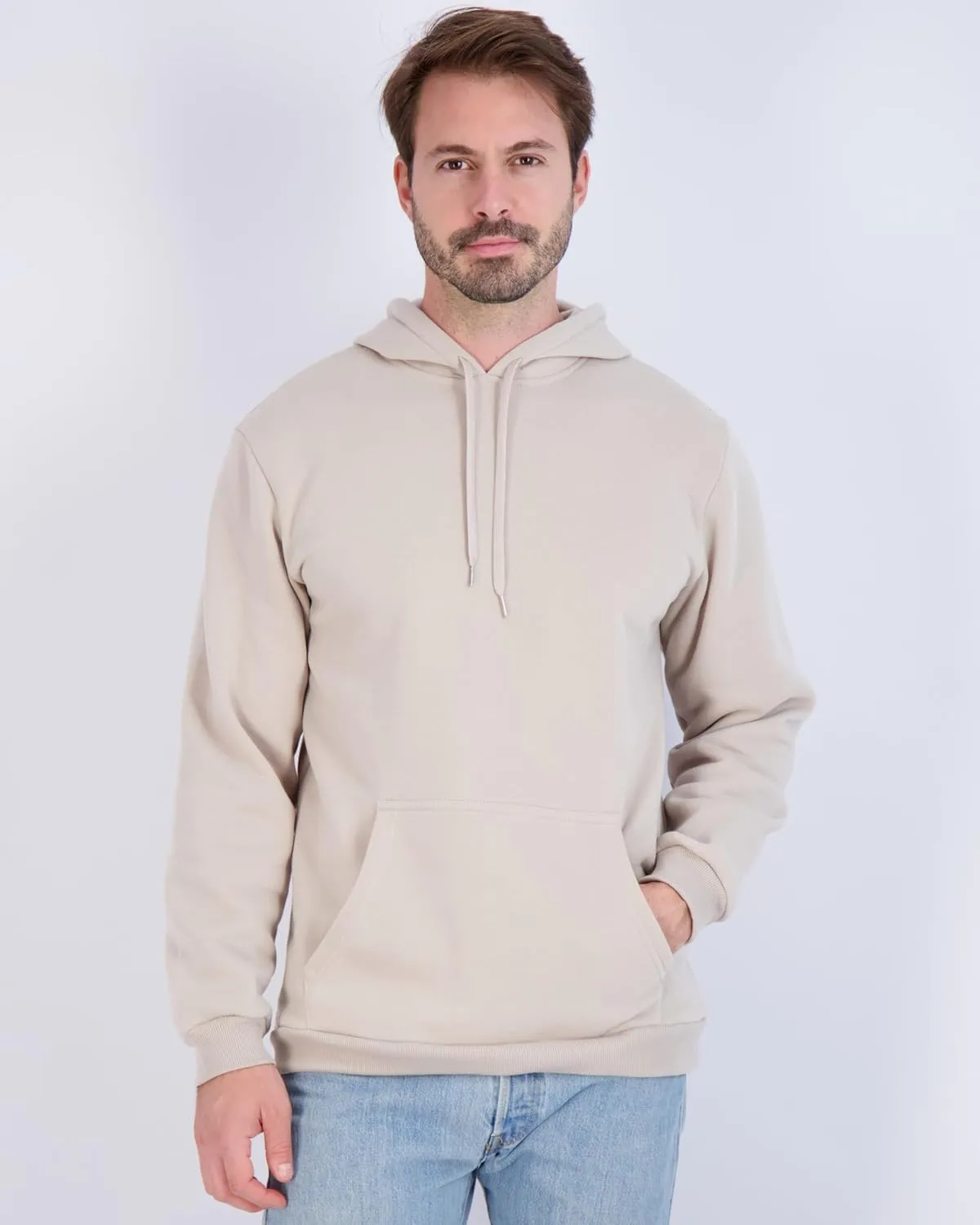 Real Essentials 3 Pack: Men's Fleece Pullover Hoodie - Long Sleeve Hooded Sweatshirt Pockets (Available in Big & Tall)