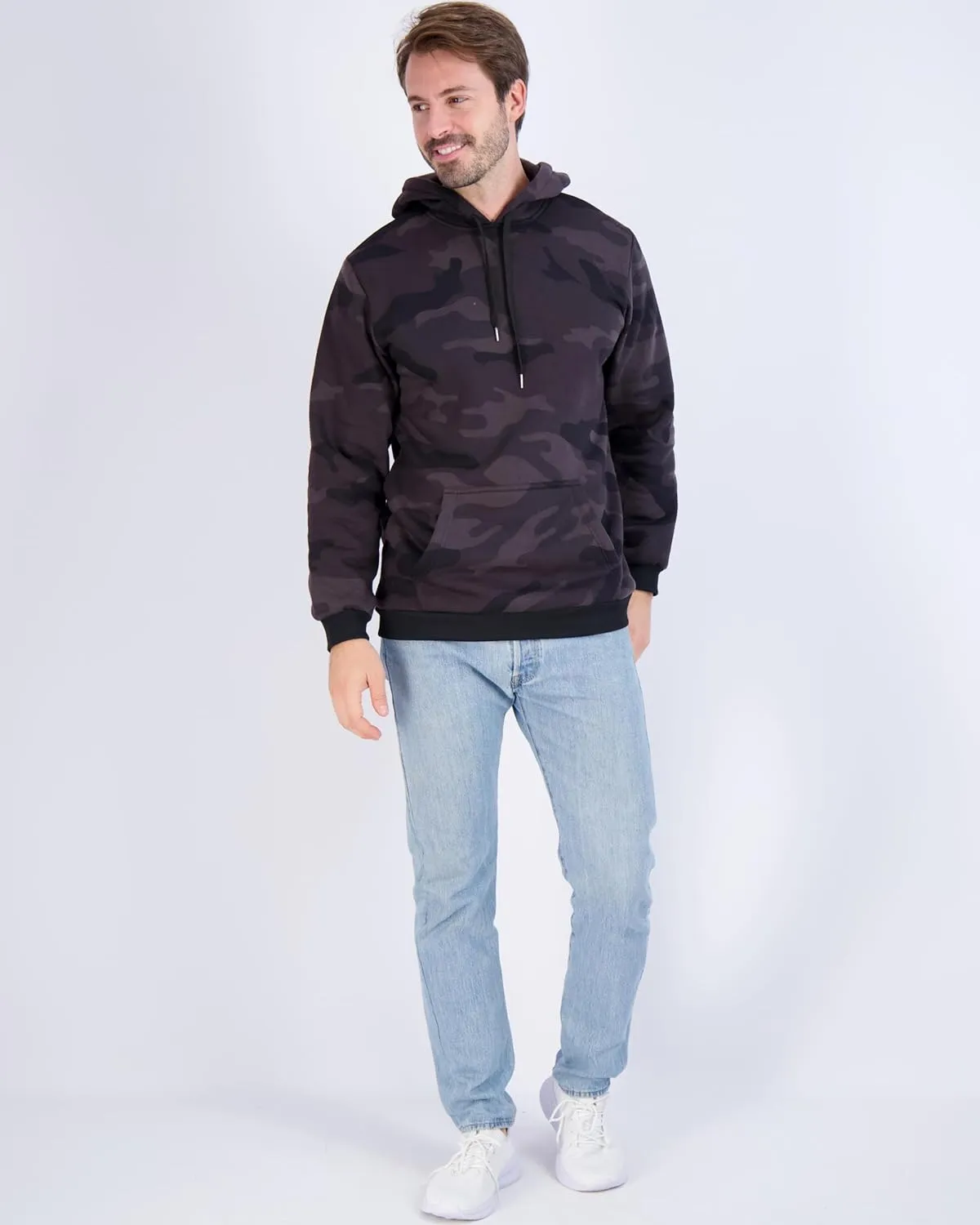 Real Essentials 3 Pack: Men's Fleece Pullover Hoodie - Long Sleeve Hooded Sweatshirt Pockets (Available in Big & Tall)