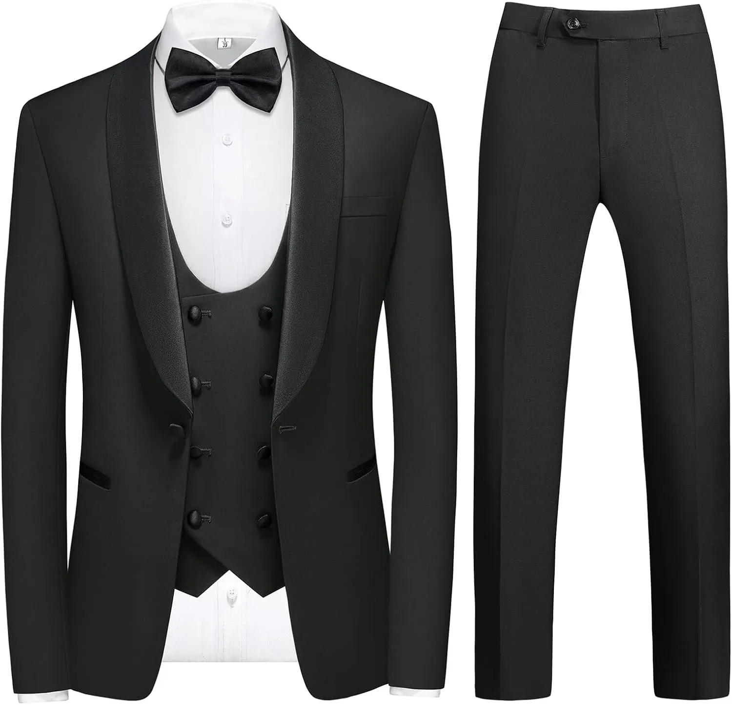 Rogers & Morris Tuxedo Suits for Men Solid 4 Piece Regular Fit Formal Set