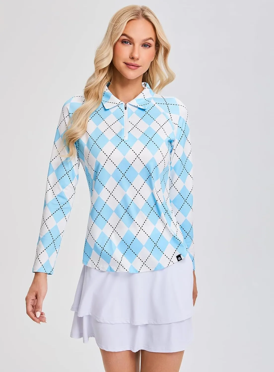 Soneven Womens Long Sleeve Polos 1/4 Zip Moisture Wicking Collared Golf Shirt Slim Fit for Casual Work