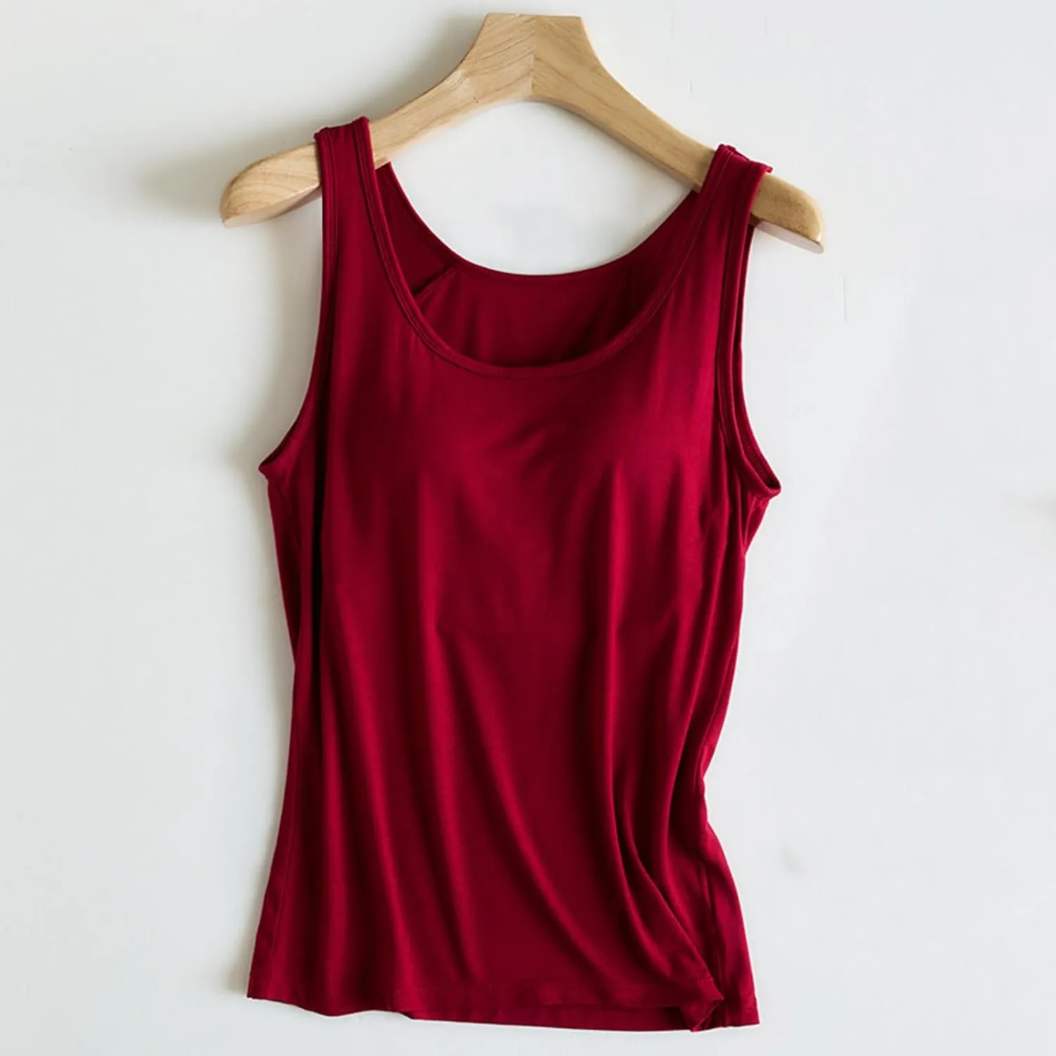 Tank Top with Built in Bra for Women Padded Summer Camisole Sleeveless Going out Top Casual Round Neck Yoga Cami Shirt